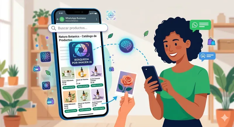 catálogo productos whatsapp búsqueda imagen ia