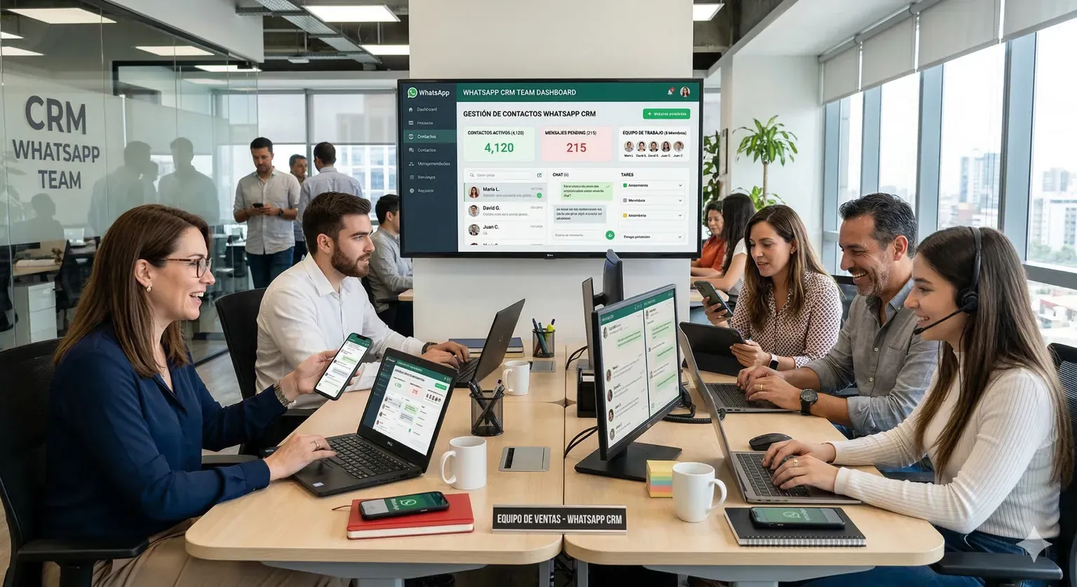 gestión contactos whatsapp crm equipo