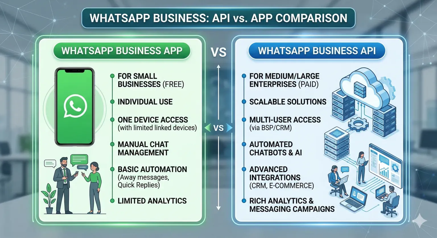 whatsapp business api vs whatsapp business app