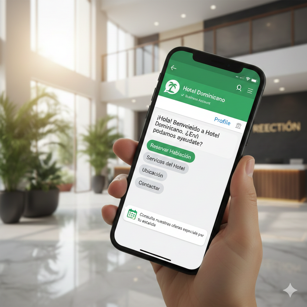 whatsapp business hotel dominicano